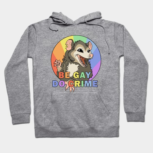 Be Gay Do Crime - Opossum Hoodie by valentinahramov